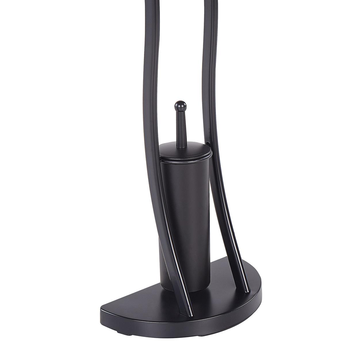 TOILETTENPAPIERHALTER mit Bürste Metall Schwarz Soacha - Schwarz, Metall (33/92/18cm) - Beliani
