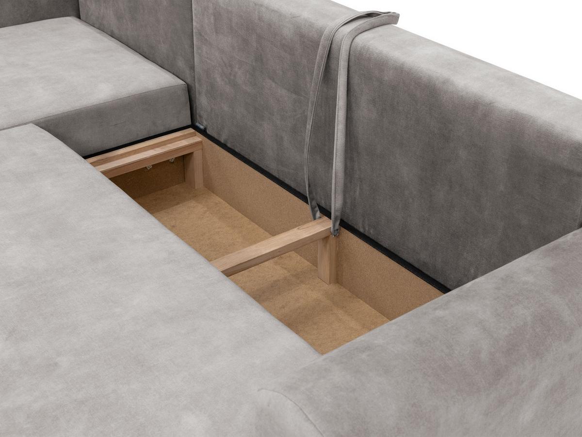 ECKSOFA Eliwo - Schwarz/Bronzefarben, Holz/Textil (252/158cm) - MIRJAN24