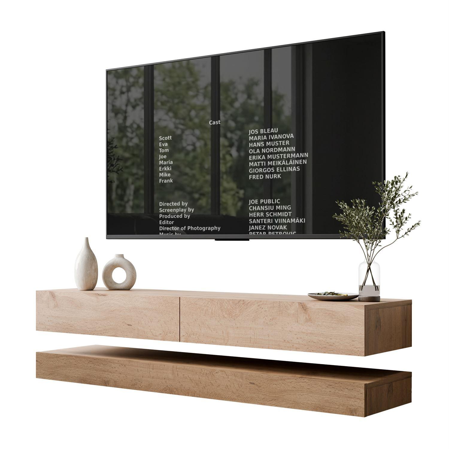 TV-RACK SKY 140 cm, Wotan Eiche - Eiche Wotan, Holzwerkstoff (140/25/34cm) - Lookway