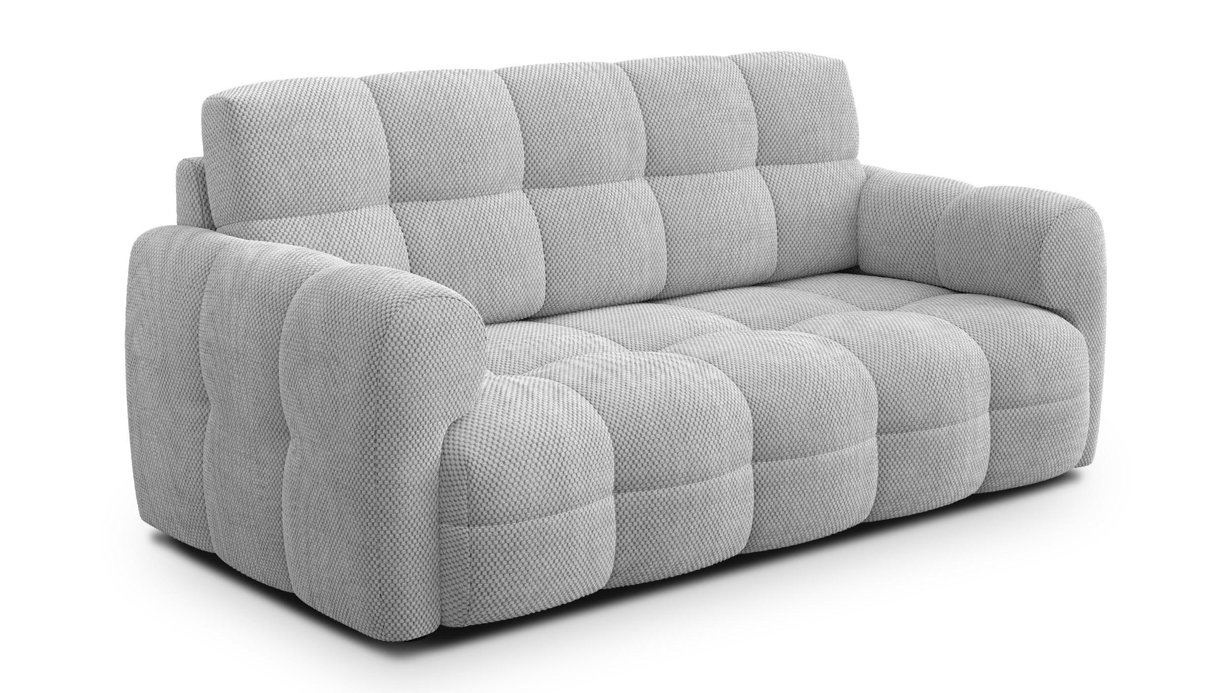 SOFA MELLOW 2,5-Sitzer, hellgrau - Hellgrau/Schwarz, Holz/Textil (183/87/98cm) - Wozimo