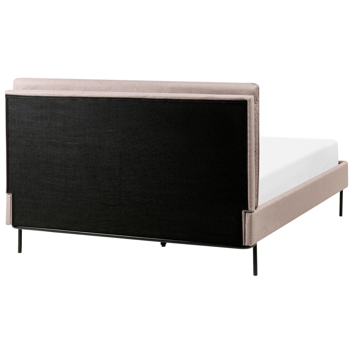 BETT mit Lattenrost 140/200 cm Taupe Corio - Taupe/Schwarz, Textil (140/200cm) - Beliani