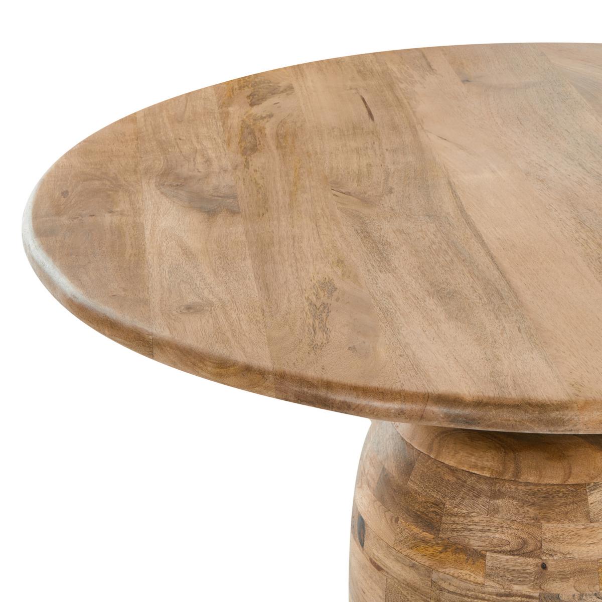 ESSTISCH Hellbraun 110/110 cm Mangoholz Murtle - Hellbraun, Holz (110/110/77cm) - Beliani