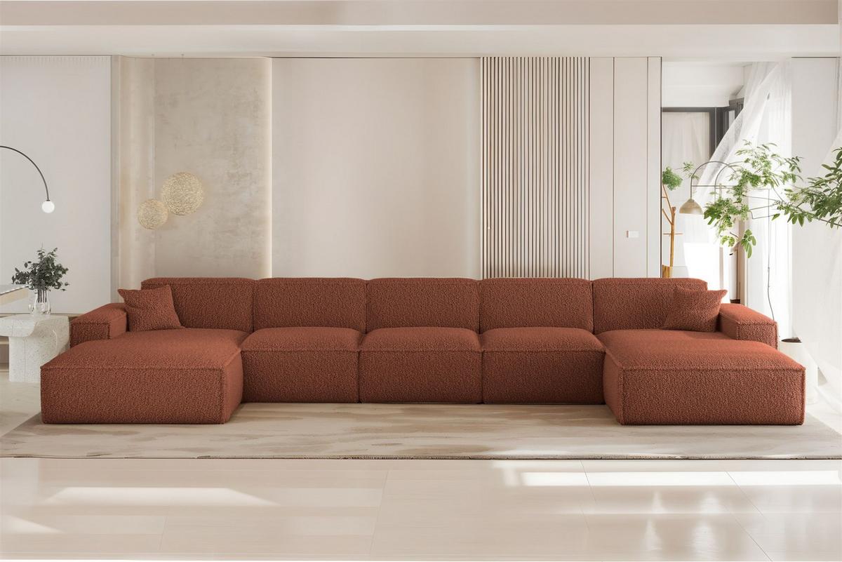 WOHNLANDSCHAFT Celes Premium Xl Sven - Rotbraun, Holzwerkstoff/Textil (462/73/165cm) - Fun Möbel