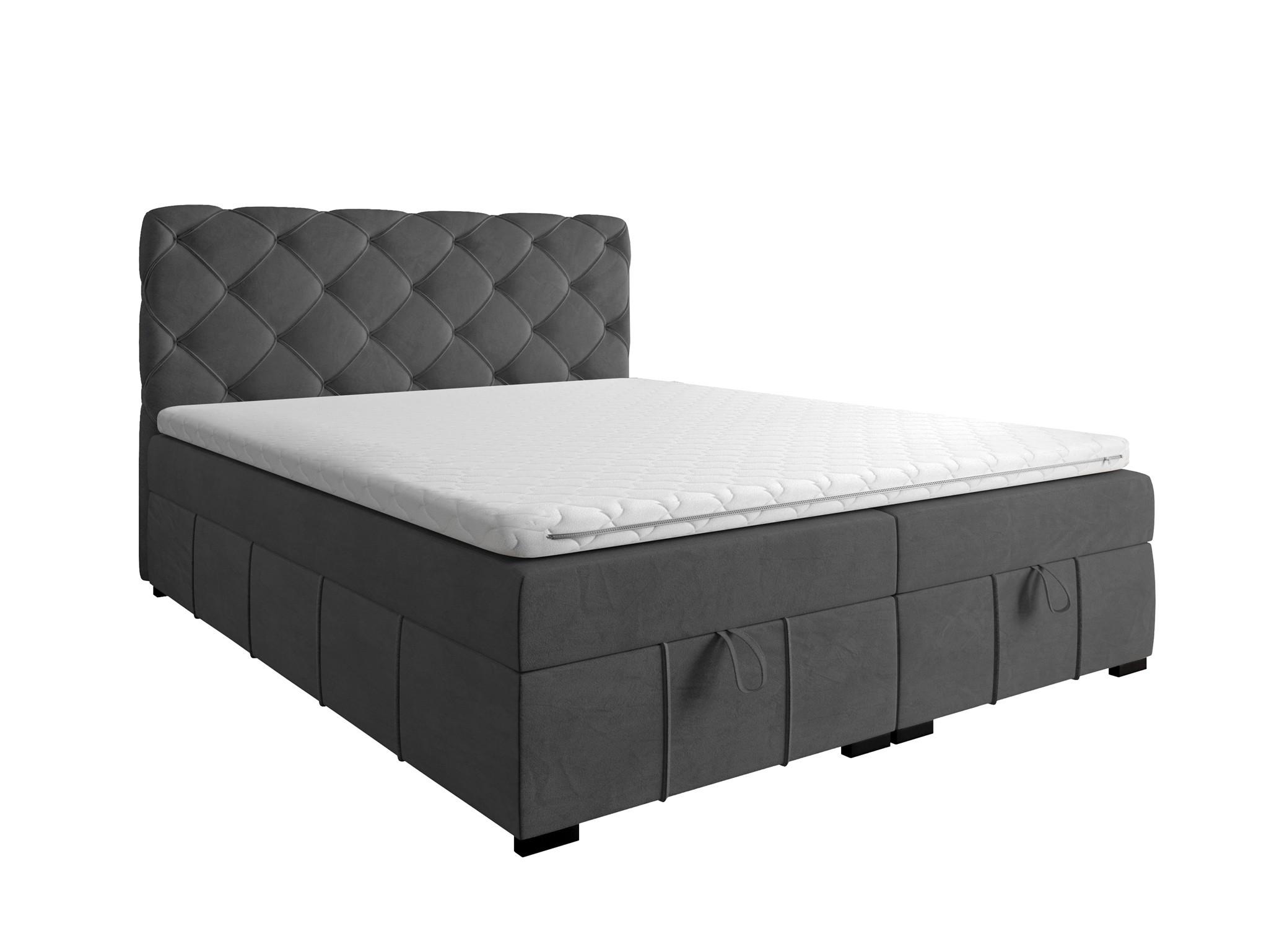 BOXBETT Gisel - Dunkelgrau, Holzwerkstoff/Textil (200/200cm) - Fun Möbel