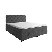 BOXBETT Gisel - Dunkelgrau, Holzwerkstoff/Textil (120/200cm) - Fun Möbel