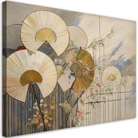 WANDBILD japanische fächer - Beige, Textil (60/40cm) - Feeby