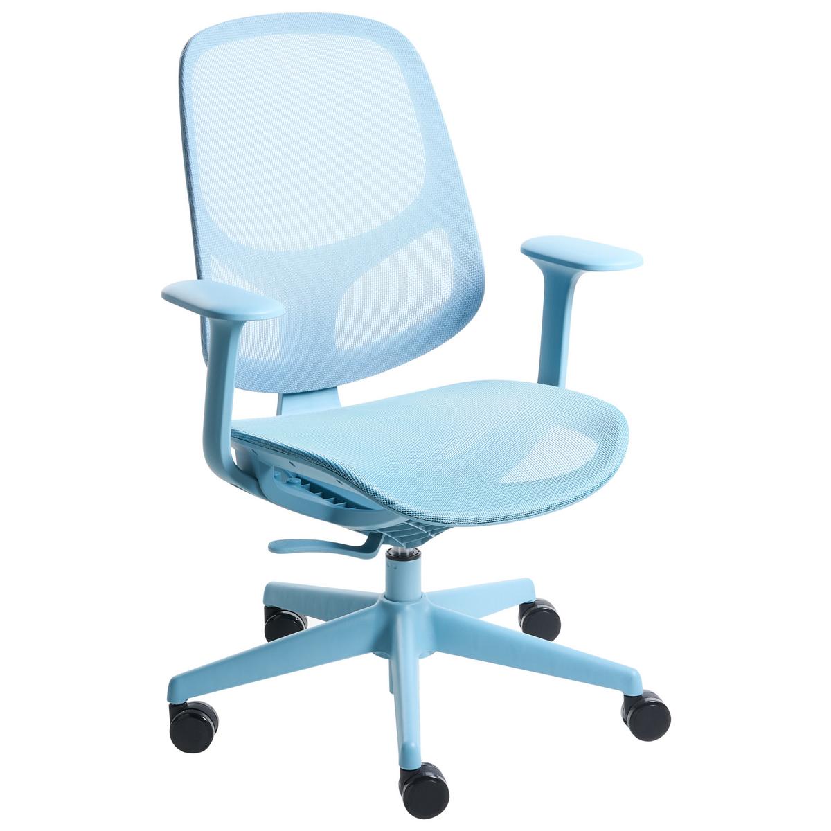 BÜROSTUHL Hellblau Aeri - Hellblau, Textil (60/93/60cm) - Beliani