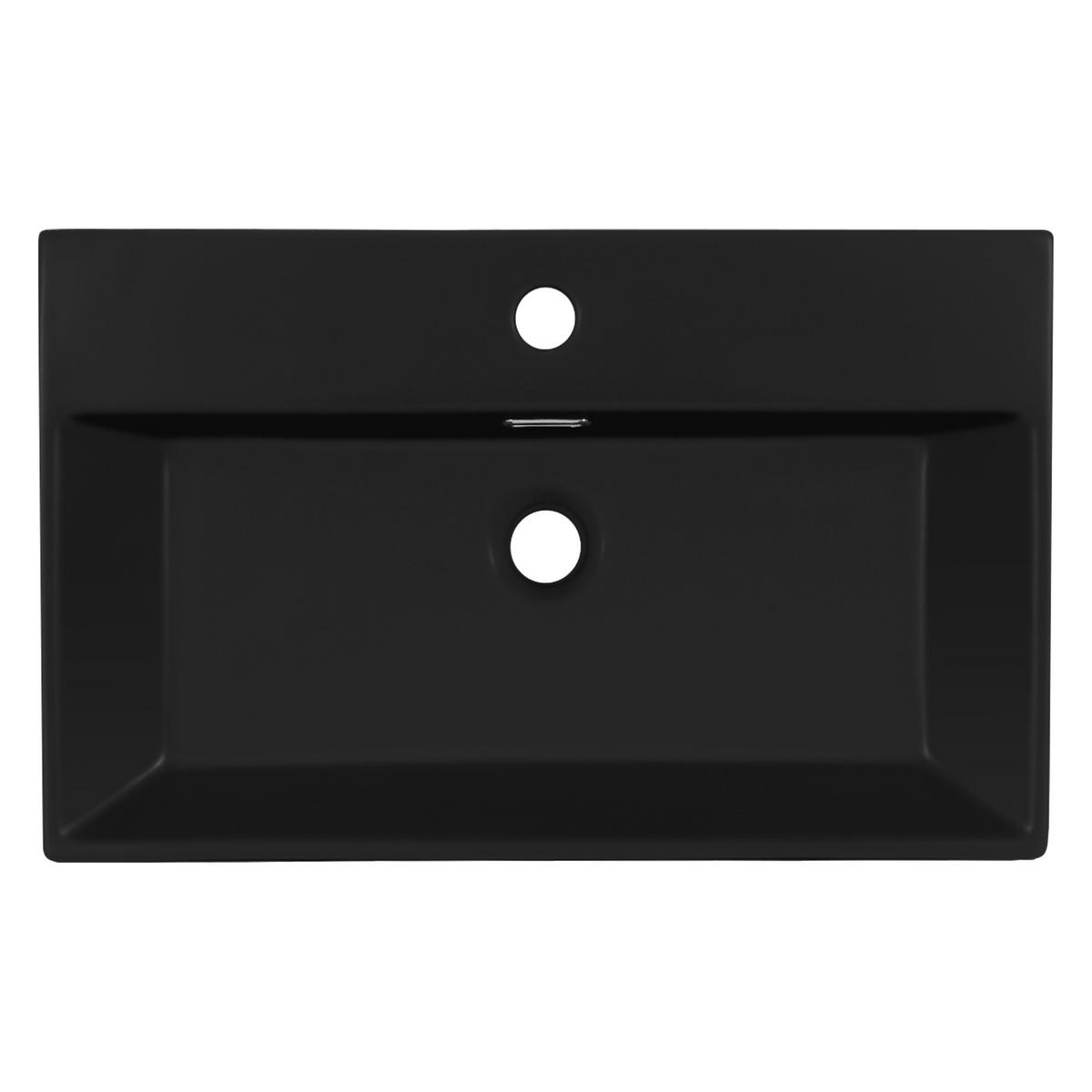 WASCHBECKEN - Schwarz, Keramik (36.5/13/60.5cm) - ML-DESIGN