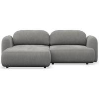 ECKSOFA Tvoya graues Chenille - Schwarz/Grau, Kunststoff/Textil (267/175cm) - Selsey
