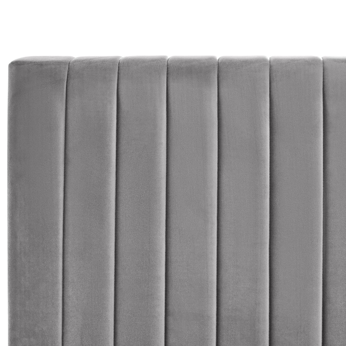 BETT mit Stauraum 120/200 cm Samtstoff Grau Vion - Grau, Textil (120/200cm) - Beliani