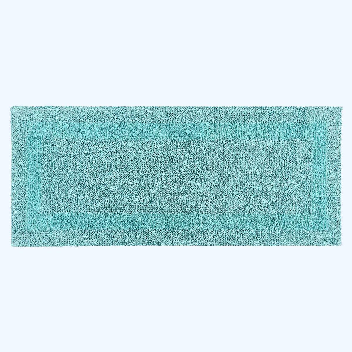 BADEMATTE 40/100 cm, 100% Baumwolle, wendbar - Hellblau, Textil (40/100cm) - Homescapes