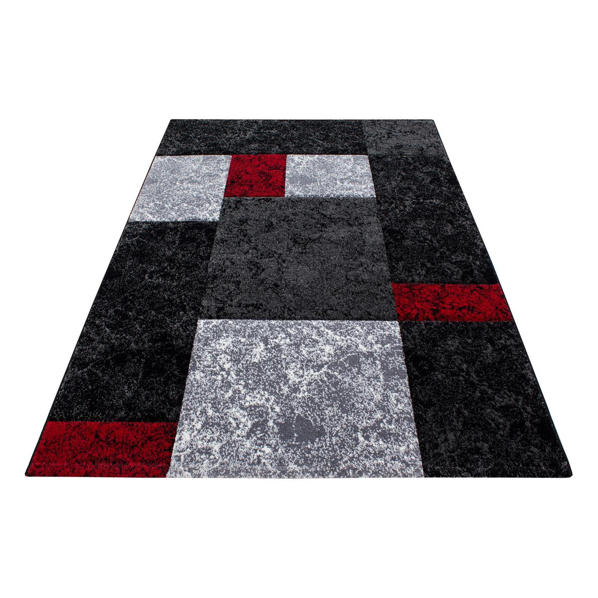 KURZFLORTEPPICH LATEMAR, kariert, Rot, 280 x 370 cm - Rot, Textil (280/370cm) - KADIMA DESIGN