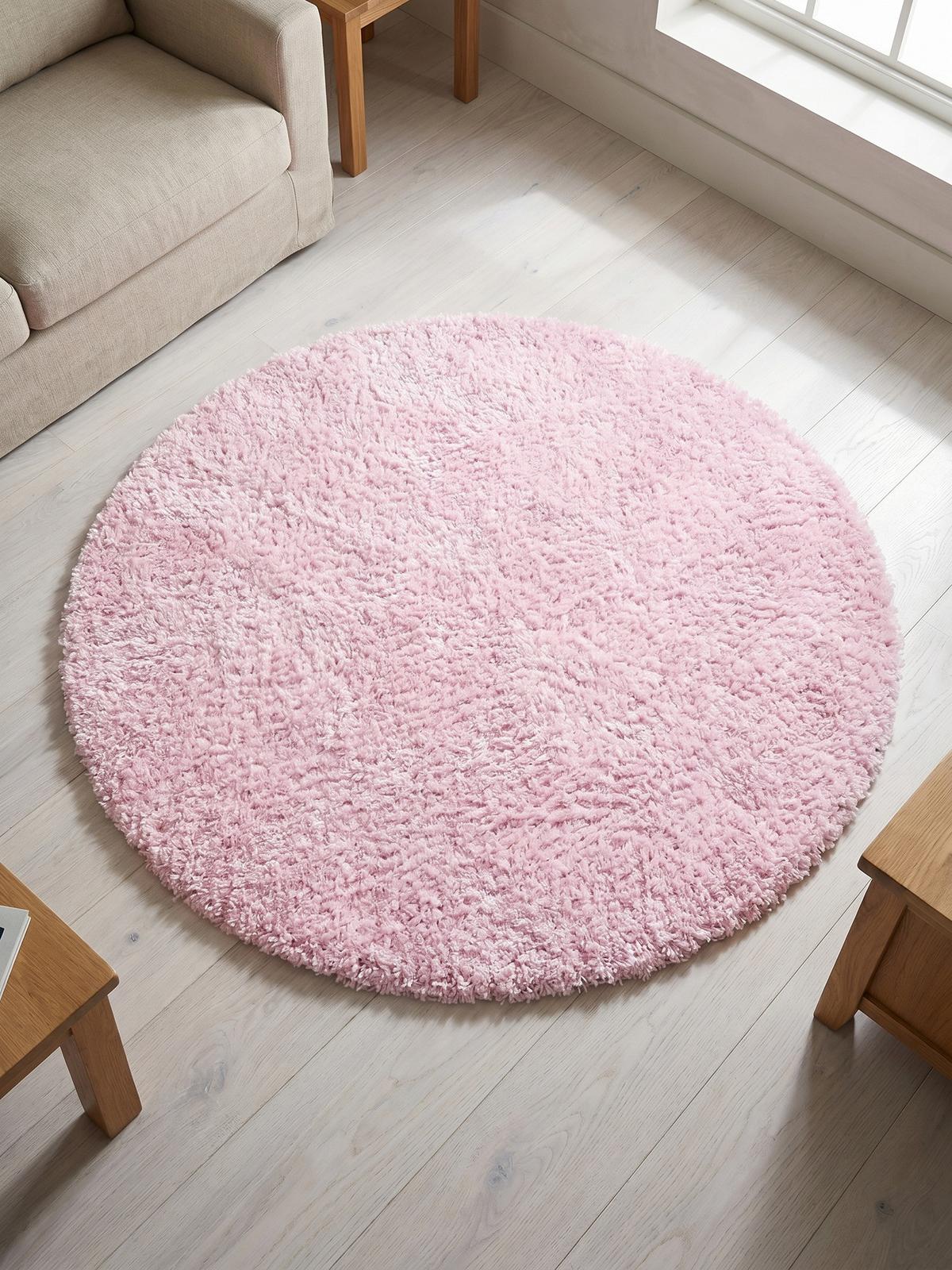 HOCHFLORTEPPICH RHEIN, einfarbig, aus Polypropylen, Rosa, Ø 200 cm - Rosa, Textil (200/200cm) - KADIMA DESIGN