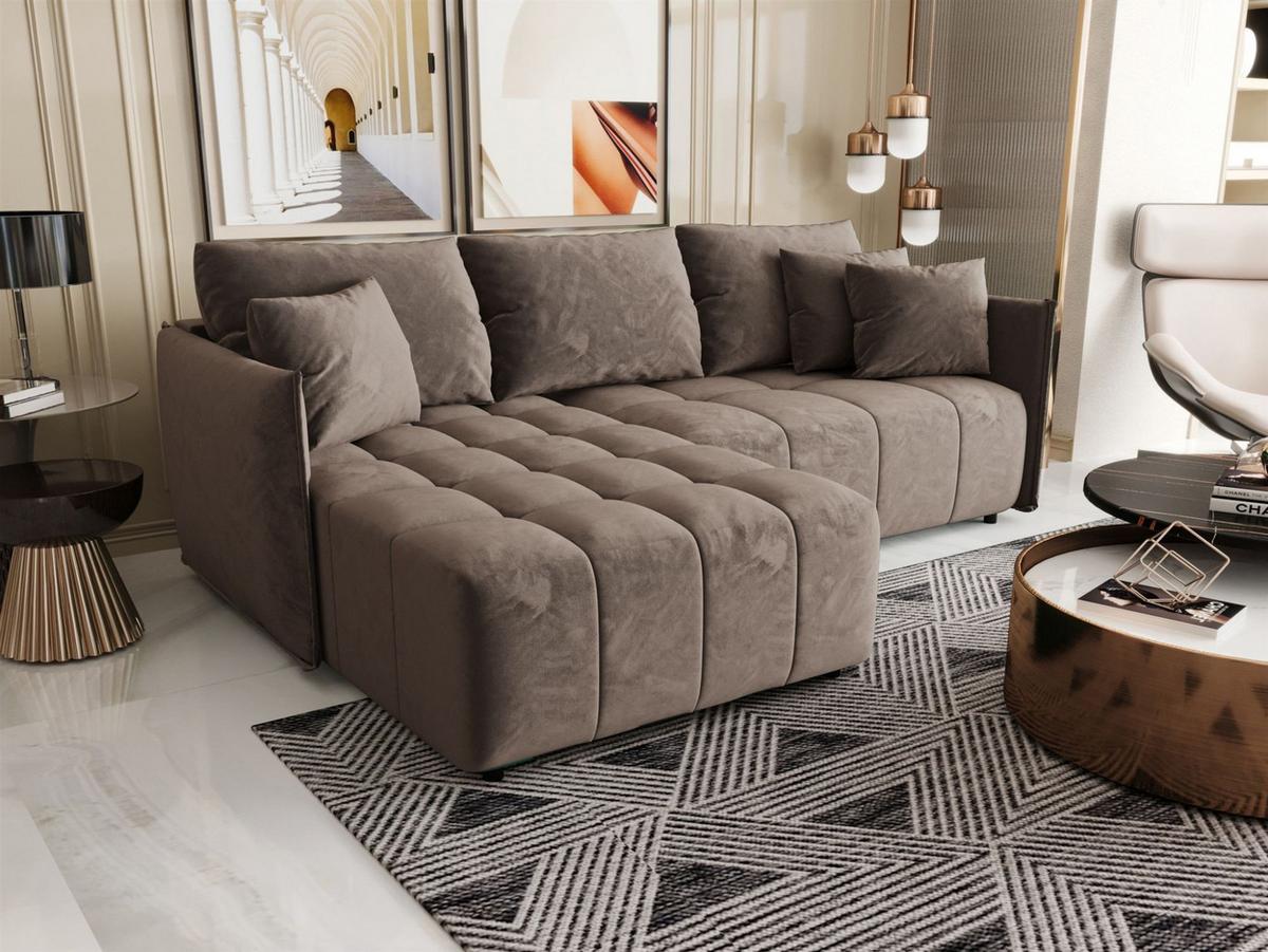 ECKSOFA Treviso - Braun, Holzwerkstoff/Textil (245/185cm) - Fun Möbel