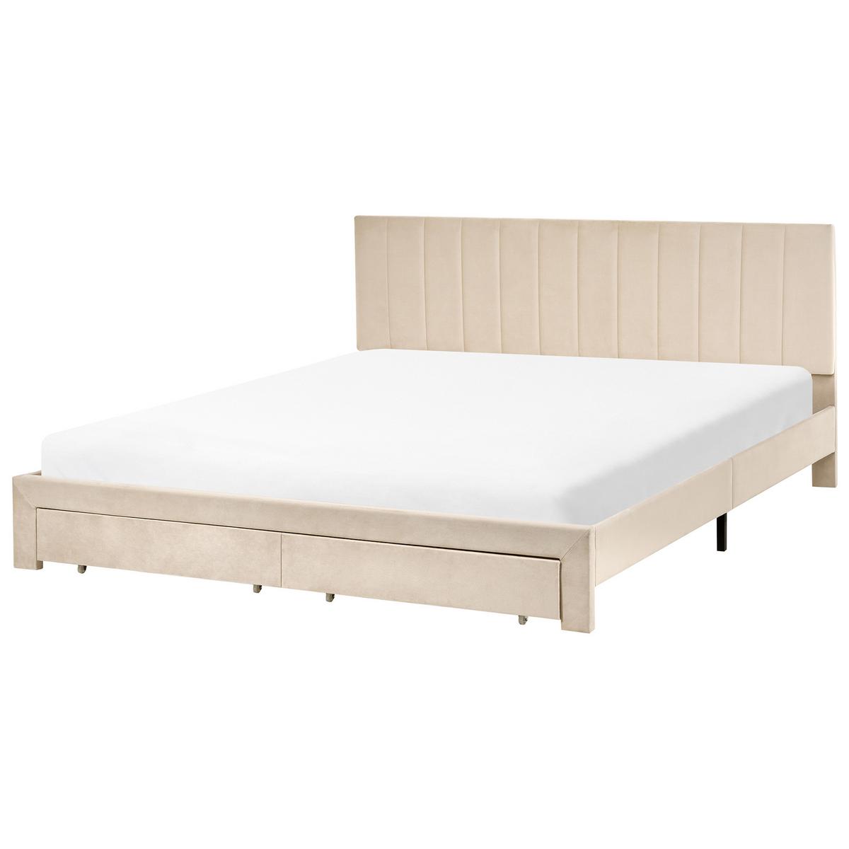 BETT 180/200 cm Beige Lonzac - Beige, Textil (180/200cm) - Beliani