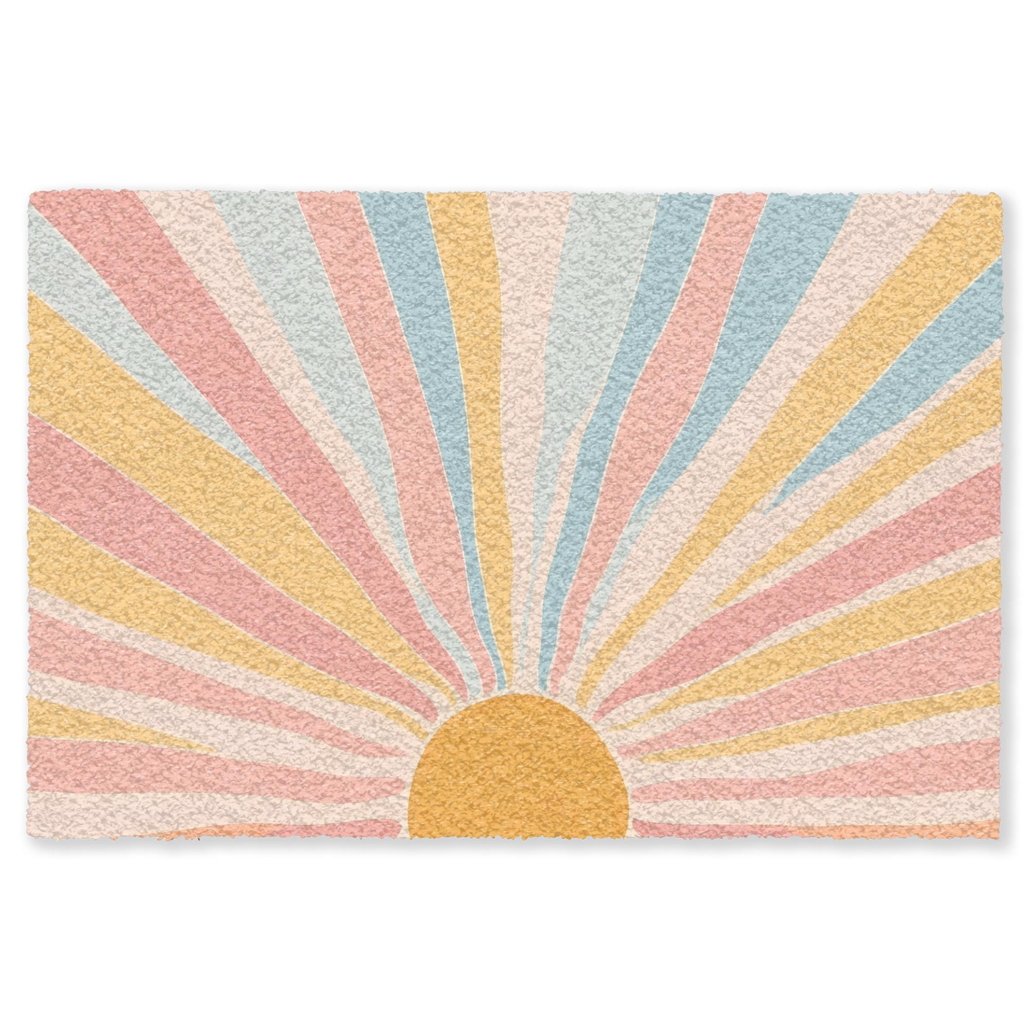 FUSSMATTE Illustration - Sonne - Pastellfarben Sauberlaufmatte 90x60 cm - Hellrosa, Kunststoff (90/0.4cm) - MuchoWow