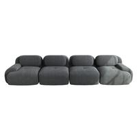 4-SITZER SOFA Modulares Boneless Cord Sofa Rahmenlos - Grau, Textil (388/75/103cm) - Urban Meuble