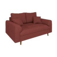2-SITZER-SOFA Alma Terrakotta Cord - Terracotta/Braun, Holz/Textil (150/81/93cm) - S-Style Möbel