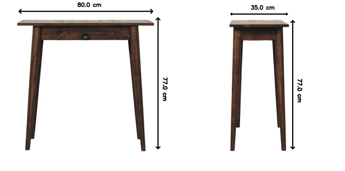 SCHREIBTISCH Klassisches Grau-Finish, 1 Schublade, Dunkelbraun - Dunkelbraun/Braun, Holz (80/35/77cm) - Artisan Furniture