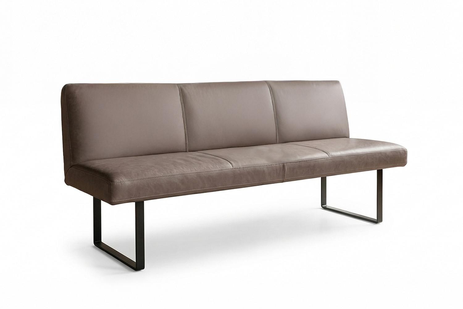 ESSZIMMERBANK ELEEN Dunkelbraun Leder - Dunkelbraun, Leder (223/85/69cm) - KAWOLA
