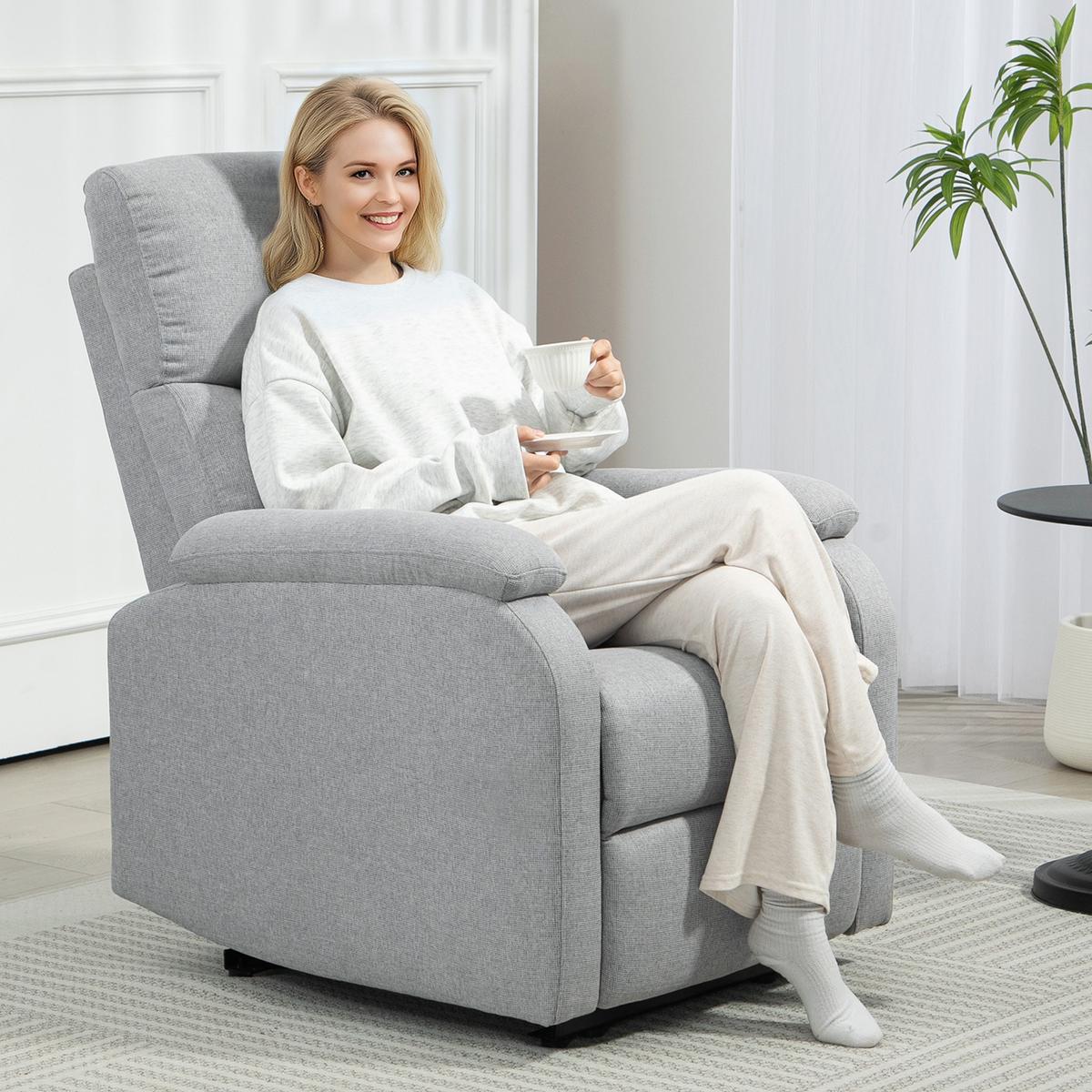 RELAXSESSEL, mit Liegefunktion, bis 150 kg belastbar, Grau - Grau, Metall (69/103/91.5cm) - HOMCOM