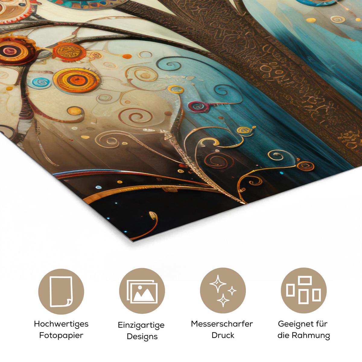 POSTER Baum - Baum des Lebens - Farbe Wandbild Schlafzimmer 80x120 cm - Braun, Papier (80/120/0.1cm) - MuchoWow