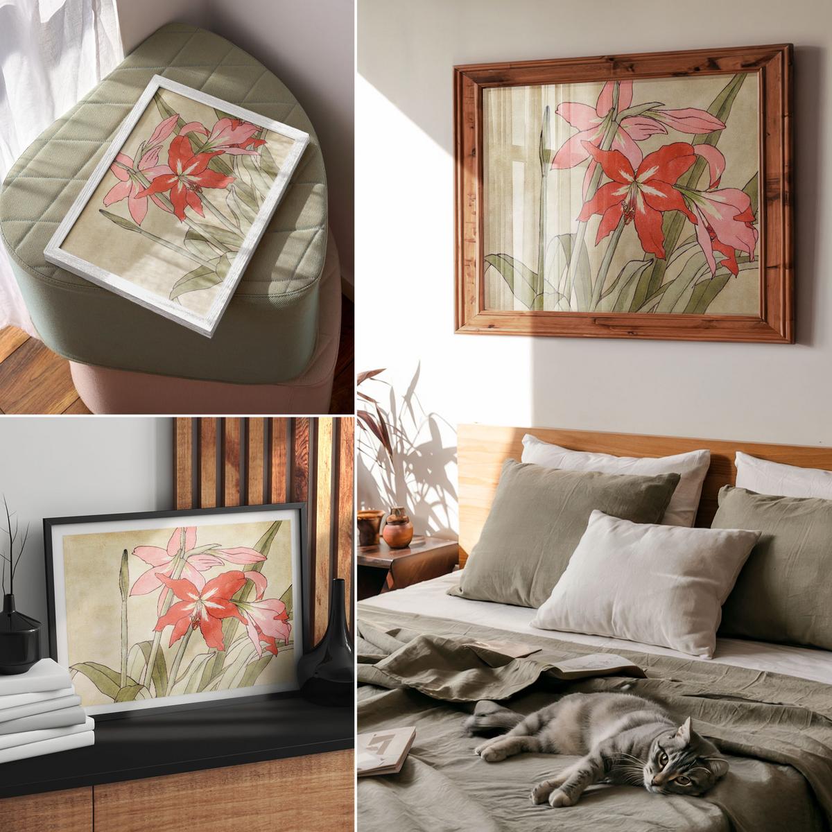 POSTER - 29x21 cm (A4) - Hannah Borger Overbeck - Amaryllis - Grün, Textil (29.7/21/0.1cm) - TULUP