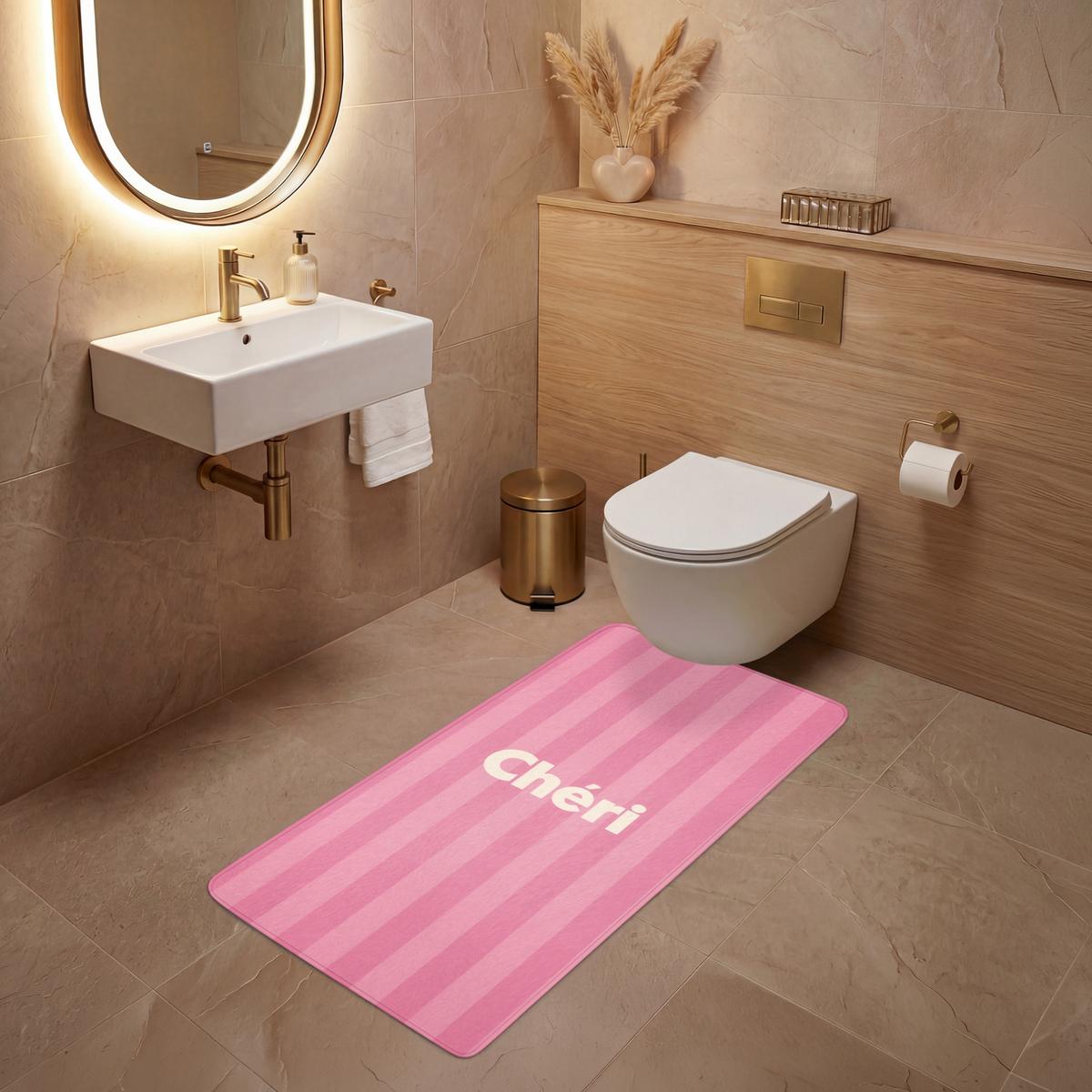 WC-VORLEGER Gestreift - Rosa - Chéri Toilettenvorleger 60x120 cm - Pink, Textil (60/1cm) - OnlyWow