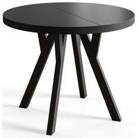 RUNDER Esstisch ausziehbar – Moderner Wohnzimmertisch und Küchentisch – Tisch mit Stabile Konstruktion, Durchmesser 110 cm - 210 cm - Farbe Schwarz - Schwarz, Holzwerkstoff (110/110/77cm) - Alpi-Möbel