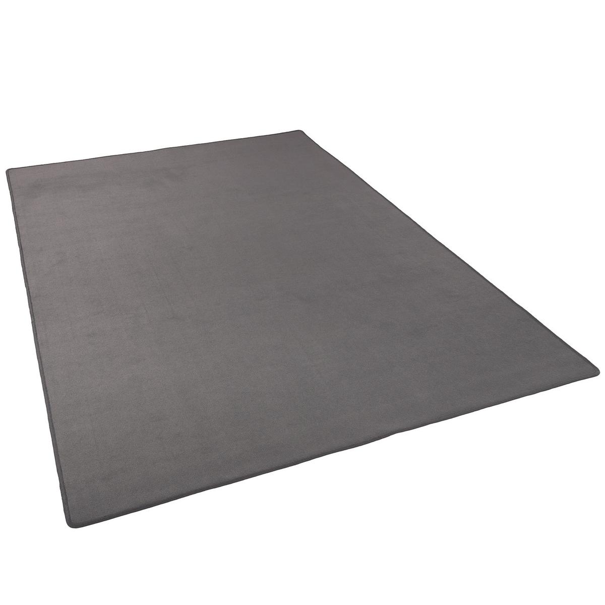 BASIC VELOURS TEPPICH CARLA - Anthrazit, Textil (80/160cm) - Snapstyle