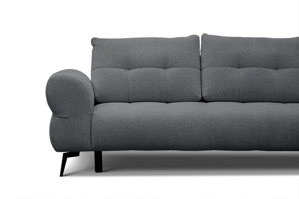 ECKSOFA SALVINI 4-Sitzer, graphitfarben - Graphitfarben/Schwarz, Holzwerkstoff/Textil (292/158cm) - Wozimo