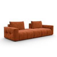 SOFA VERONA 4-Sitzer, Orange - Schwarz/Orange, Holz/Textil (282/83/110cm) - Courtois Laville