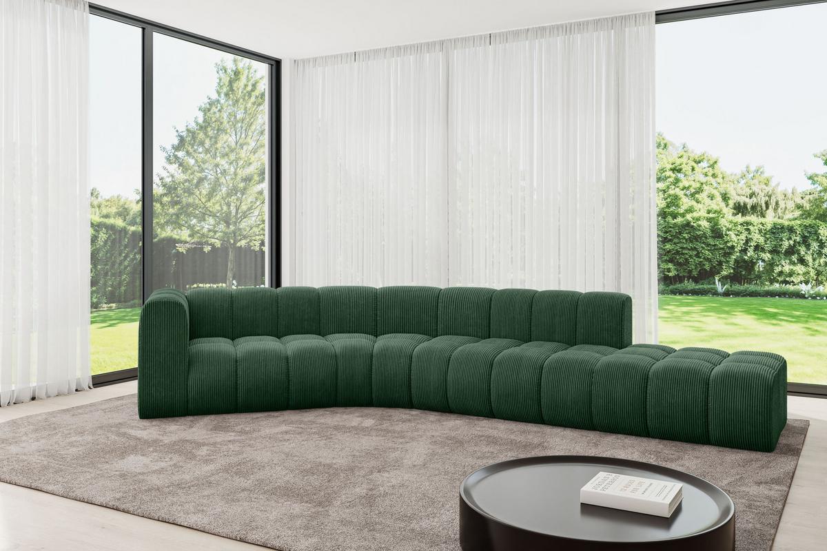 ECKSOFA modulares Sofa Tilmo-L1 - 399x194x70 cm Grün - Grün, Holzwerkstoff/Textil (399/194cm) - ALTDECOR