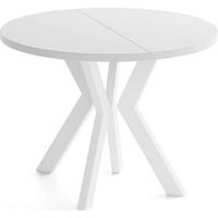 ESSTISCH Savio Weiß rund ausziehbar verlängerbar, Weiß 80-130/80/77 cm - Weiß, Holz/Holzwerkstoff (80/130/77cm) - WFL GROUP