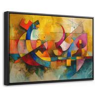 LEINWAND Bilder mit Rahmen - Kunst - Abstrakt - Modern - 60x40 - Gelb, Textil (60/40cm) - MuchoWow