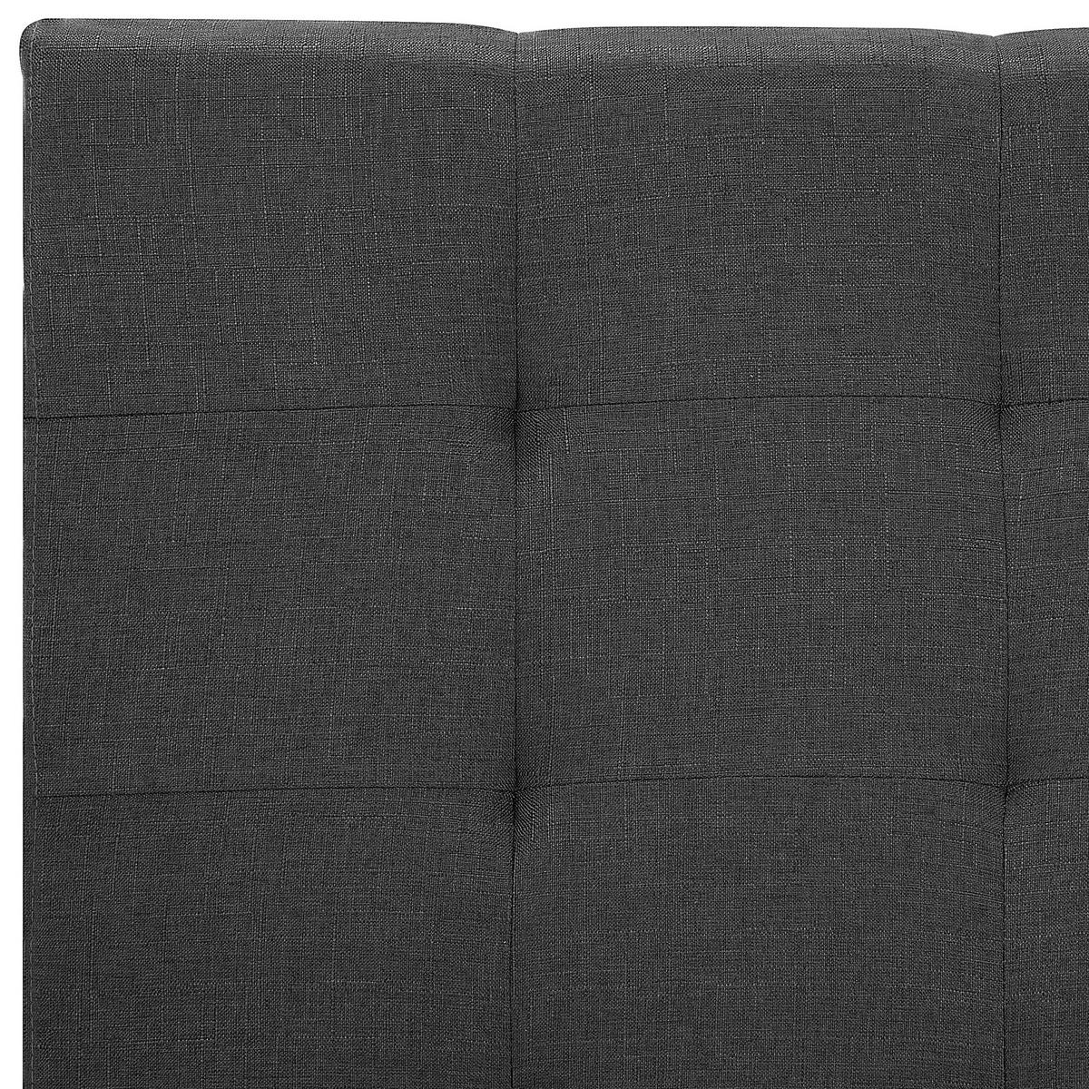 WASSERBETT 180/200 cm Grau La Rochelle - Dunkelgrau, Textil (180/200cm) - Beliani