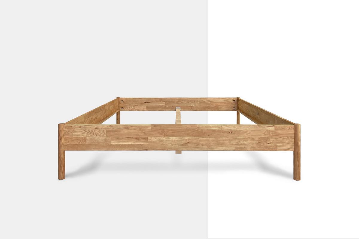 MASSIVHOLZBETT AGNES 140x200 OHNE HOLZKOPFTEIL Wildeiche - Wildeiche, Holz (140/200cm) - byoak