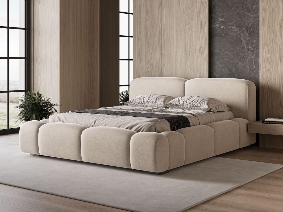 POLSTERBETT Aubi 180x200 Beige - Beige, Textil (180/200cm) - Graingold