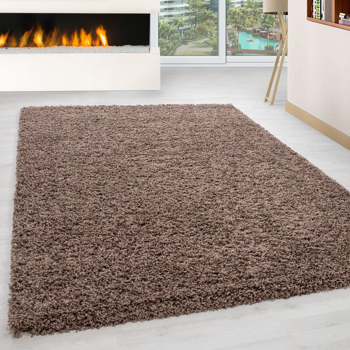 HOCHFLORTEPPICH RHEIN, einfarbig, Mokka, 140 x 200 cm - Braun, Textil (140/200cm) - KADIMA DESIGN