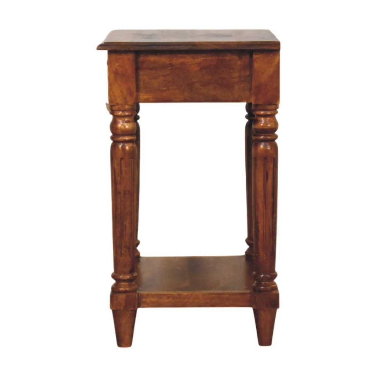 BEISTELLTISCH Rich-Kastanien-Finish, 1 Schublade, 1 großes Regal, Braun - Dunkelbraun, Holz (45/35/60cm) - Artisan Furniture