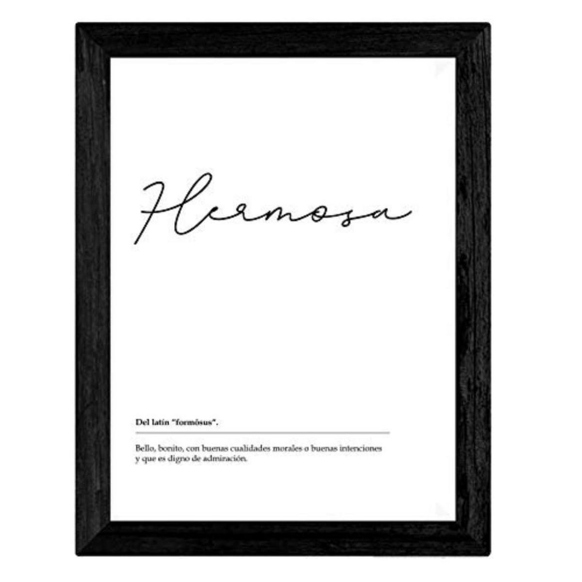 POSTER Set mit 4 schwarzweiß Definitionen von Schwester A3 Schwarzer Rahmen - Schwarz, Papier (29.7/3cm) - Nacnic