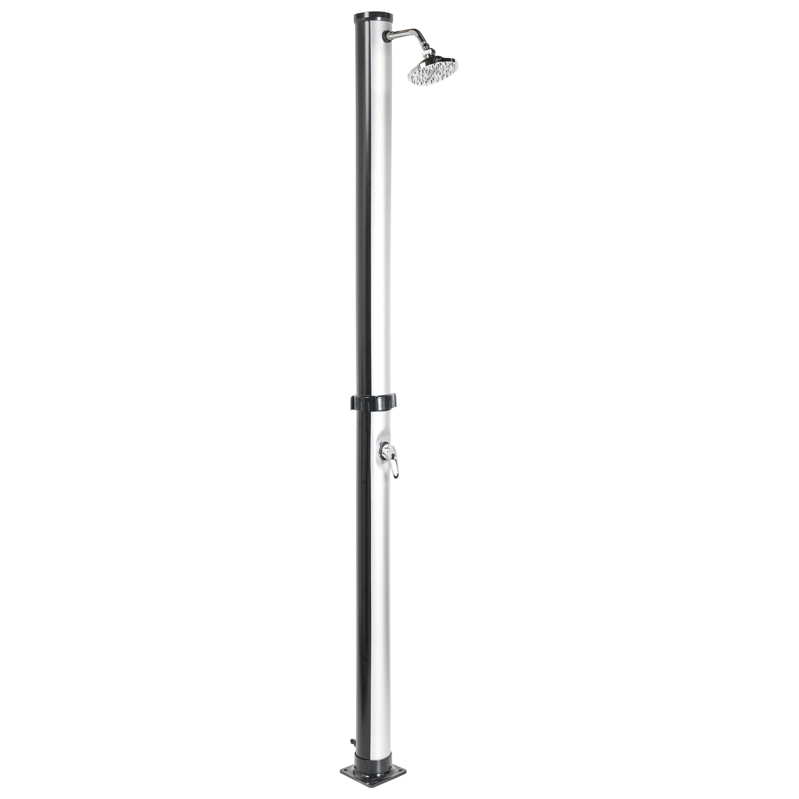 FREISTEHENDE solarbetriebene Gartendusche Silber Elqui - Silberfarben/Schwarz, Kunststoff (16/220/16cm) - Beliani