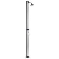 FREISTEHENDE solarbetriebene Gartendusche Silber Elqui - Silberfarben/Schwarz, Kunststoff (16/220/16cm) - Beliani