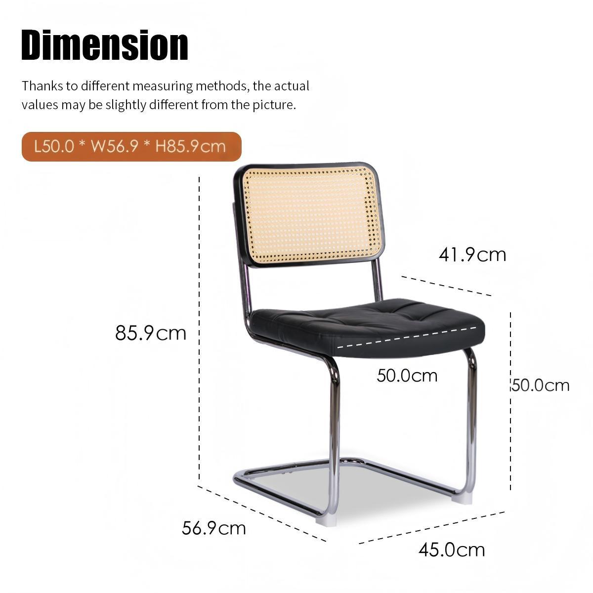 ESSZIMMERSTUHL 2er set kunstleder rattan verchromtes gestell freischwinger - Schwarz, Textil (53/84.6/46.4cm) - Urban Meuble