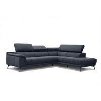 ECKSOFA FIERO 5-Sitzer, dunkelblau - Schwarz/Dunkelblau, Holzwerkstoff/Textil (290/228cm) - Wozimo