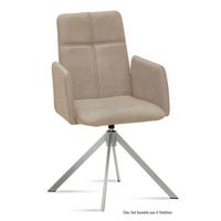 ARMLEHNSTUHL drehbar (6er-Set) Drinka 52x92x60 Edelstahl/Natur - Edelstahlfarben/Naturfarben, Kunststoff (60/92/52cm) - 58aufmkessel