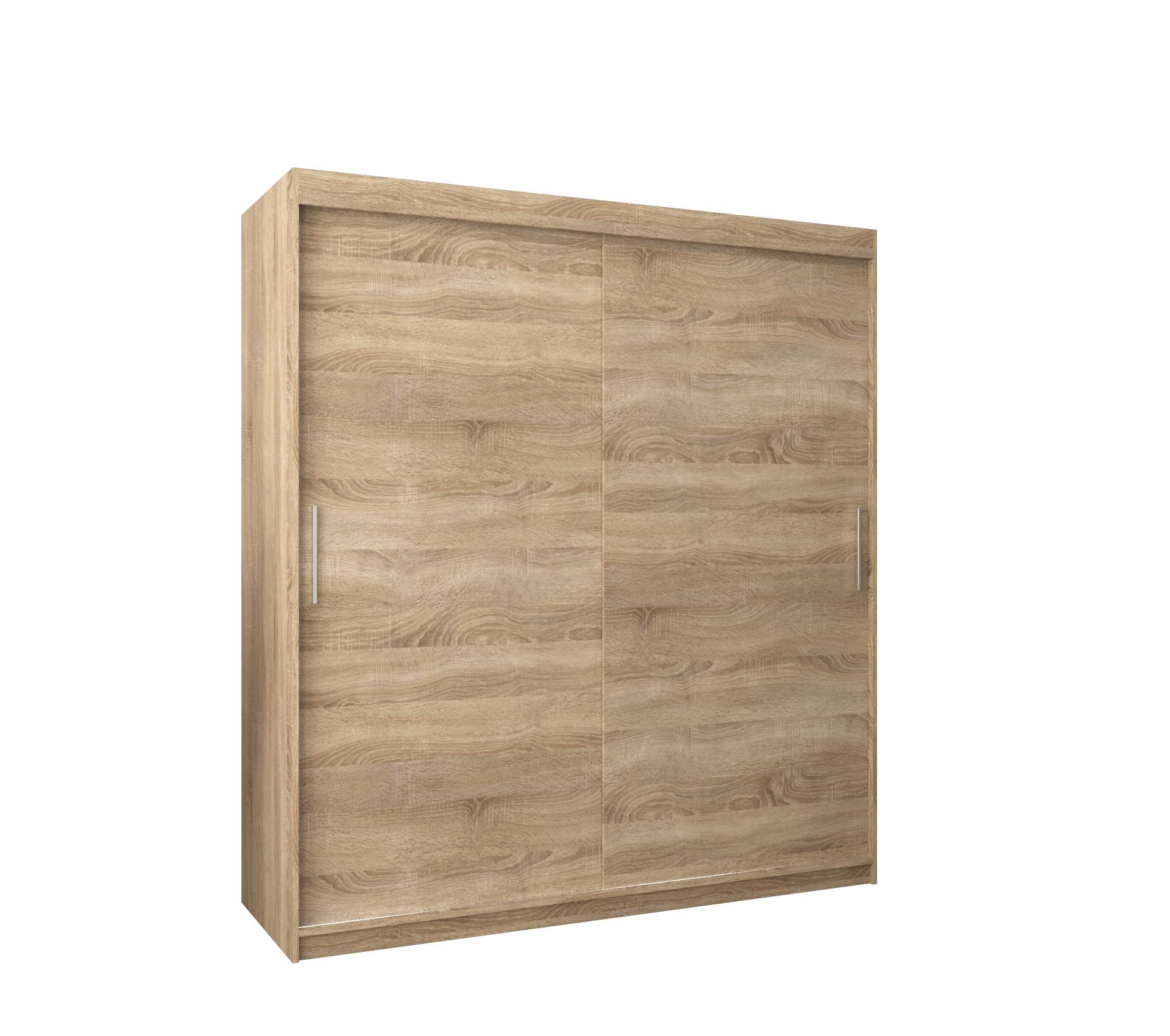 SCHIEBETÜRENSCHRANK TOKYO 200/180/62 2-türig - Silberfarben/Sonoma Eiche, Holz/Kunststoff (180/200/62cm) - MÖBEL KRYSPOL
