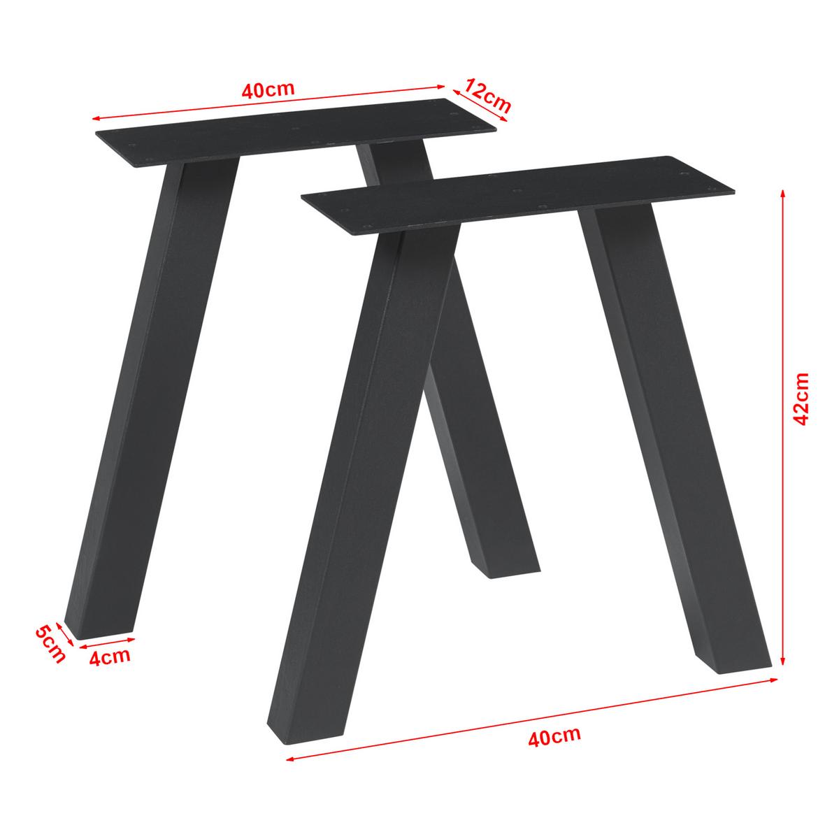 TISCHGESTELL-SET 2 TLG. Mariager - Schwarz, Metall (40/42/12cm) - [en.casa]