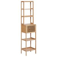 REGAL Bambusholz Hellbraun Lehi - Hellbraun, Holz (36/160/30cm) - Beliani
