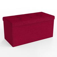 SITZTRUHE Faltbar 76/38/38 cm (Rot) - Bordeaux, Textil (38/38/76cm) - Intirilife